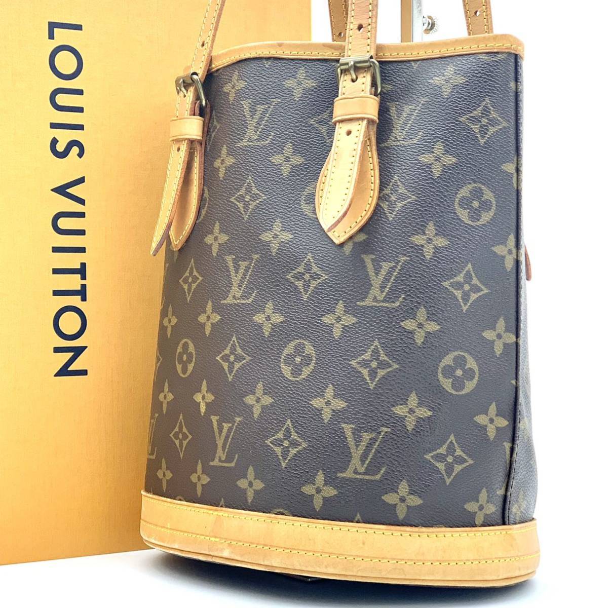 てはリサイ】 LOUIS VUITTON ルイヴィトン モノグラム バケットPM プチ