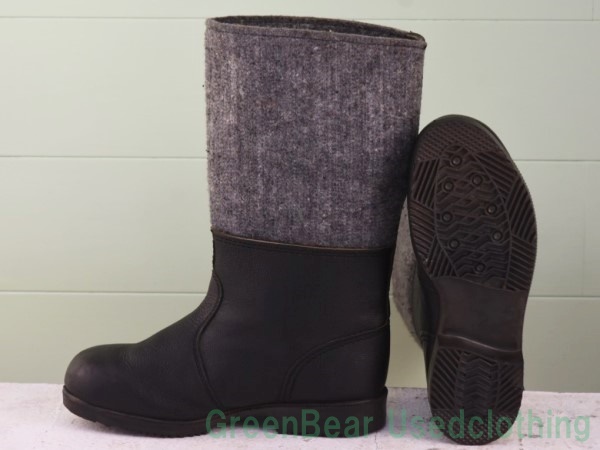 T848* Vintage армия ботинки фетр черный × серый мужской 25.5cm примерно 