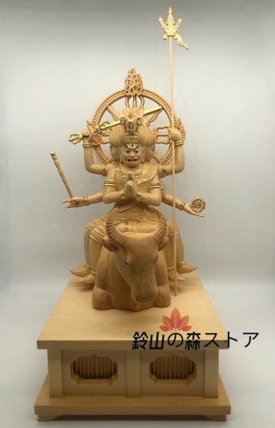最新作 総檜材 木彫仏像 仏教美術 精密細工 仏師で仕上げ品　大威徳明王