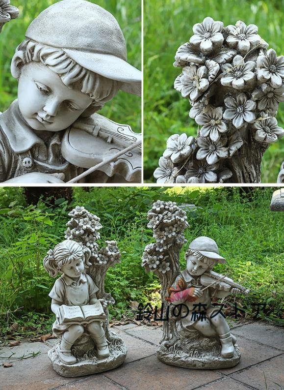  beautiful goods garden ornament miscellaneous goods sun energy light attaching man / girl lovely entranceway ornament garden making garden objet d'art gardening decoration 