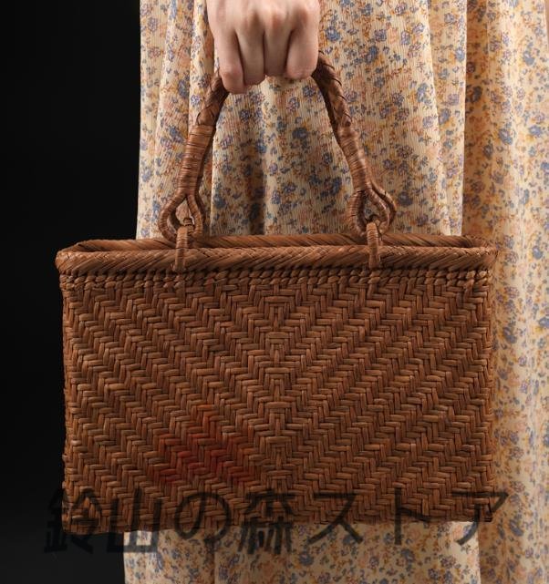 高品質☆職人手作り良品 山葡萄かごバッグ 手編み山葡萄籠バッグ