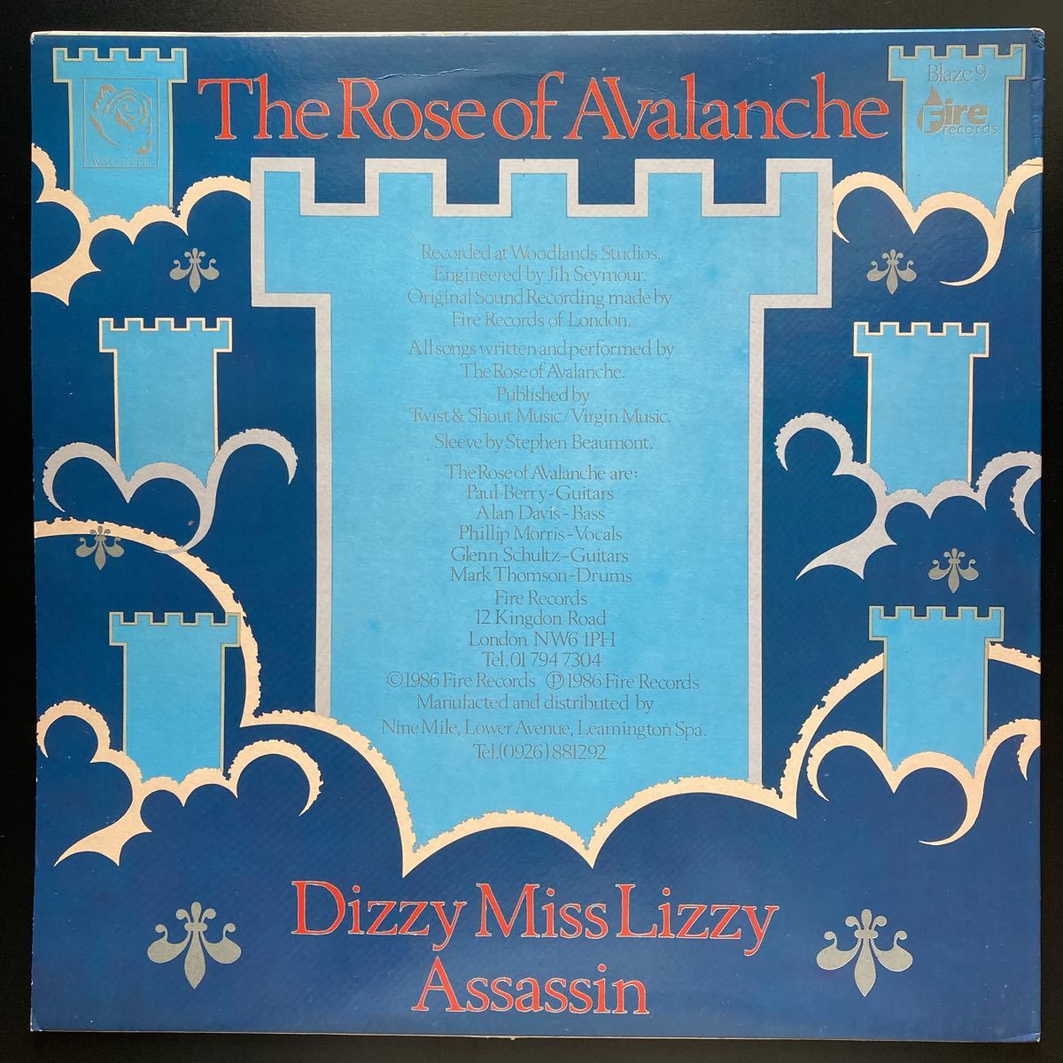 12inch THE ROSE OF AVALANCHE / TOO MANY CASTLES IN THE SKY_画像2