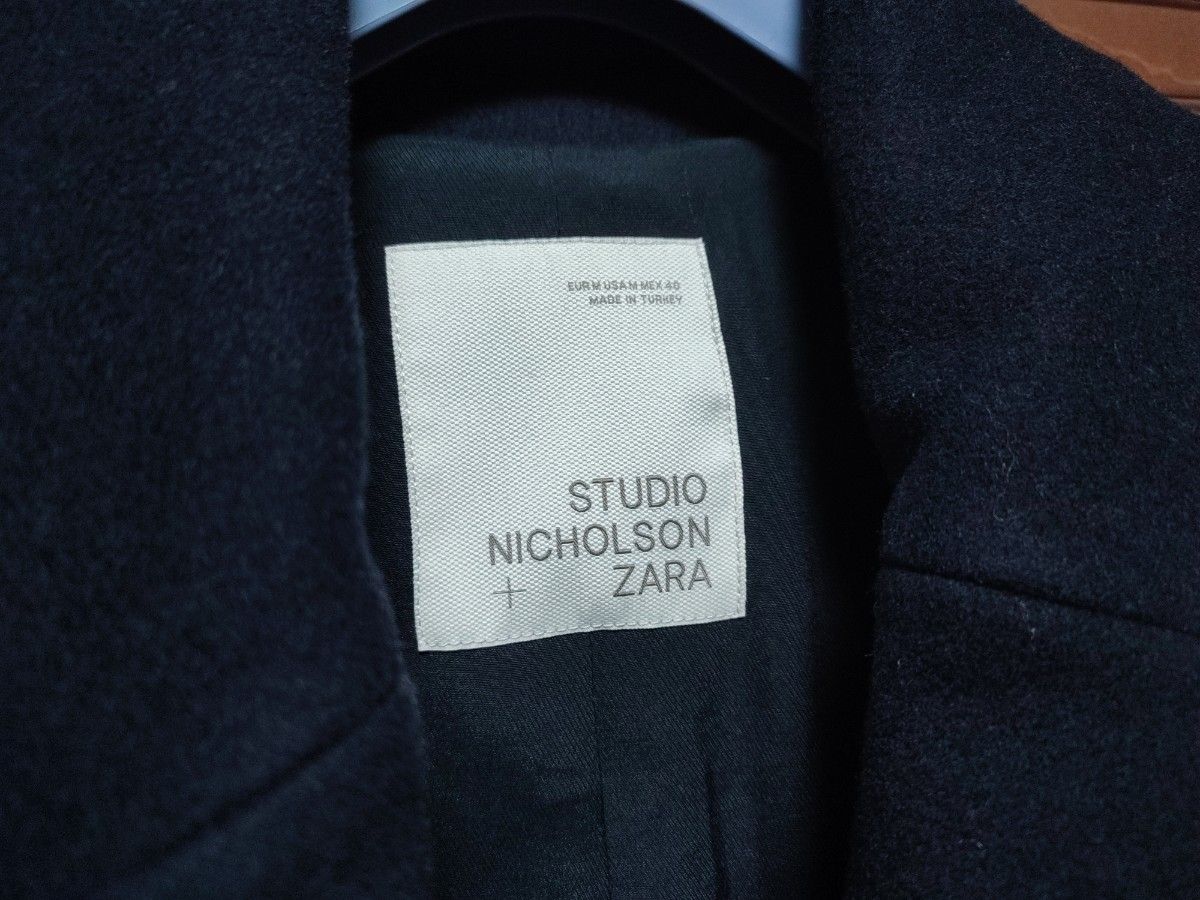 Studio Nicholson Zara ピーコート レザーパッチ M