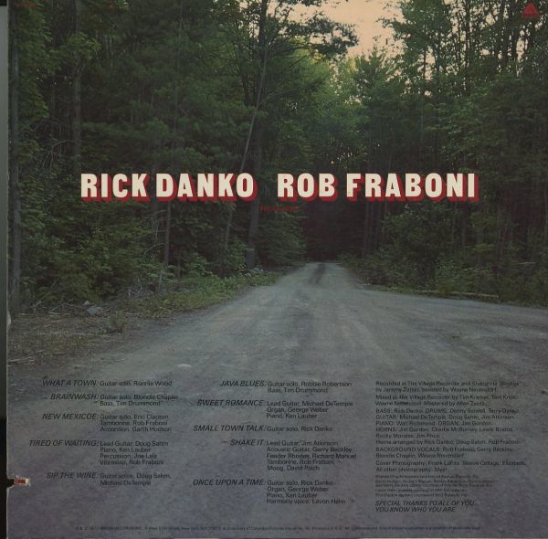 USオリジナルLP！Rick Danko / Same 77年【Arista AB 4141】The Band Ron Wood Eric Clapton Blondie Chaplin Jim Gordon Bobby Charles_画像3