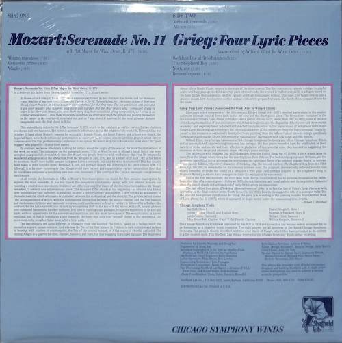248879 Mozart, Grieg: Chicago Symphony Winds / Serenade No. 11 / Four Lyric Pieces(LP)_画像2
