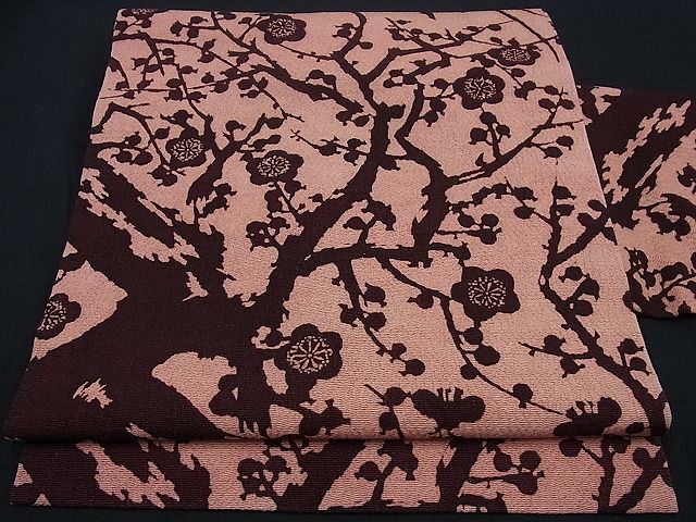 平和屋着物□極上 浦野理一 九寸名古屋帯 型染 枝梅 逸品 未使用3s930