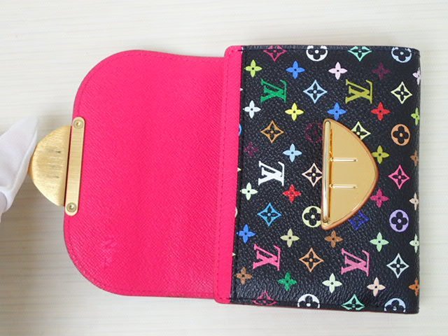 LOUIS VUITTON/ルイ・ヴィトン☆ポルトフォイユ ジョイ 三つ折り財布 コンパクト財布 マルチカラー ノワール ブラック M60282_画像4