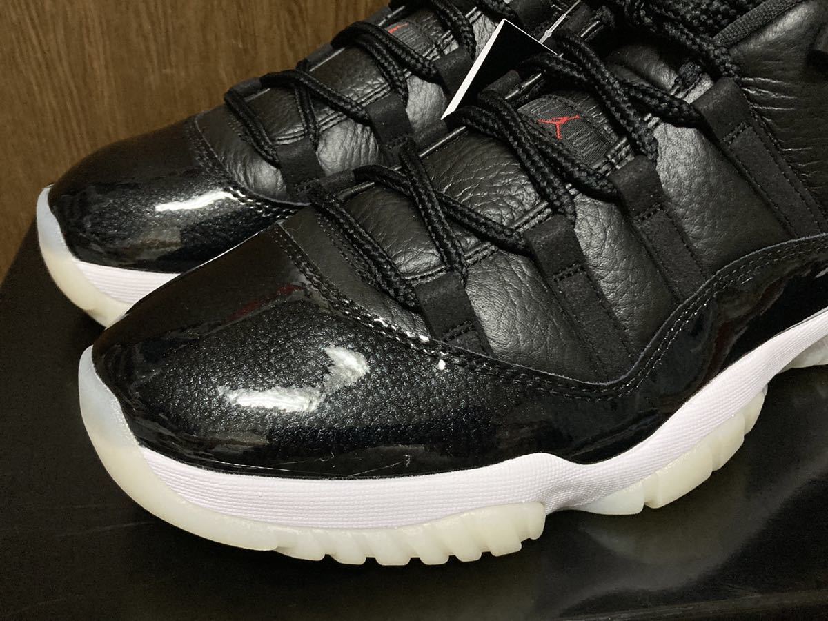 22年製 NIKE AIR JORDAN 11 RETRO LOW 72-10 ナイキ エアジョーダン ロー AJ11【AV2187-001】BLACK GUM RED WHITE 黒×白 US10.5_画像4