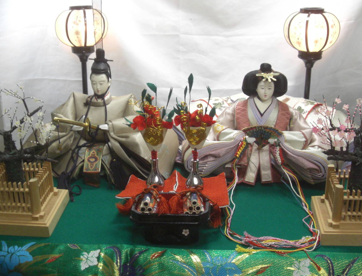 日本の伝統飾り「親王飾り」高級正絹仕立て内裏雛時代物コレクションR050326_画像2