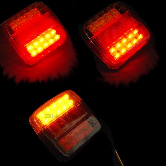 LED テールランプ DC12V 角型 ウインカー リフレクター 左右セット_画像5