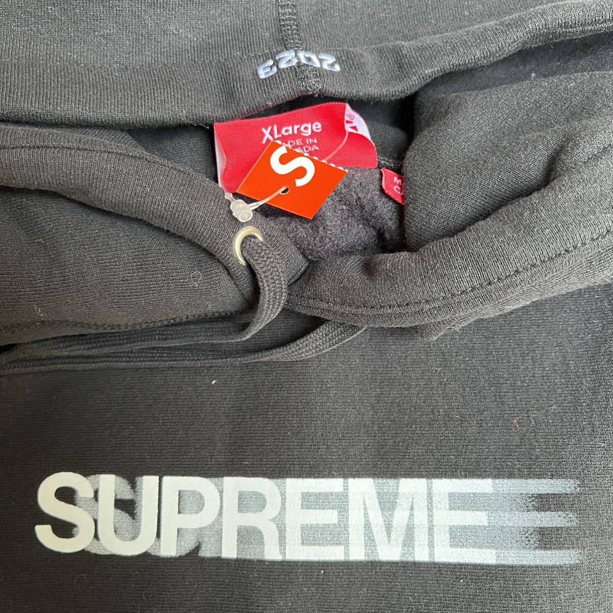 新品 黒XL 23SS Motion Logo Hooded Sweatshirt】 モーションロゴ