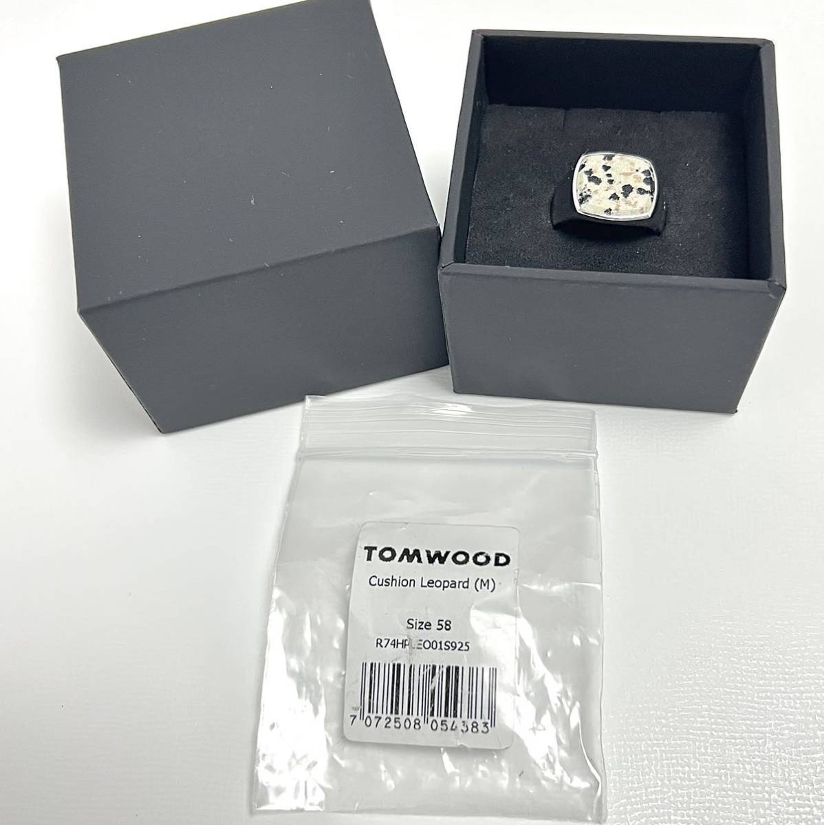 58 新品 トムウッド TOM WOOD クッション レオパード リング スクエア