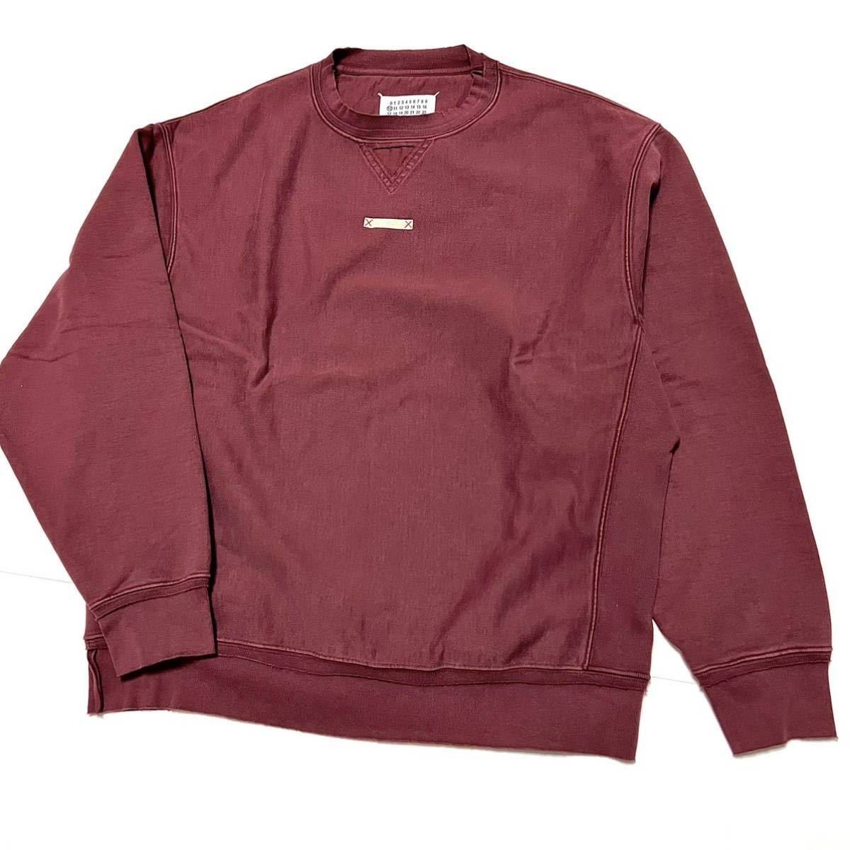52 新品 21AW メゾンマルジェラ キムタク CM着用 オーバーサイズ 4ステッチ ラベル スウェット 木村拓哉 再構築 トレーナー Firm Margiela