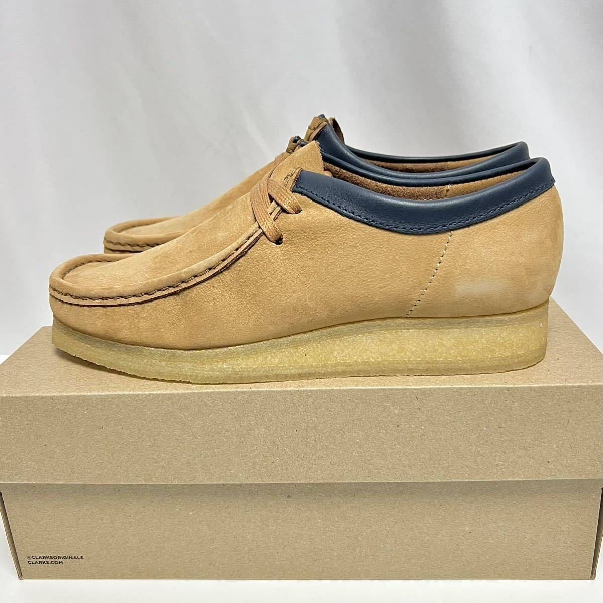 27cm 新品 クラークス オリジナルス Wallabee ワラビー ヌバック ロー タン UK9 スエード ローカット Clarks  Originals モカシン