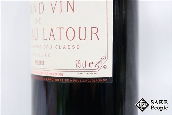 □注目! シャトー・ラトゥール 1988 750ml 12.5% フランス ボルドー ...
