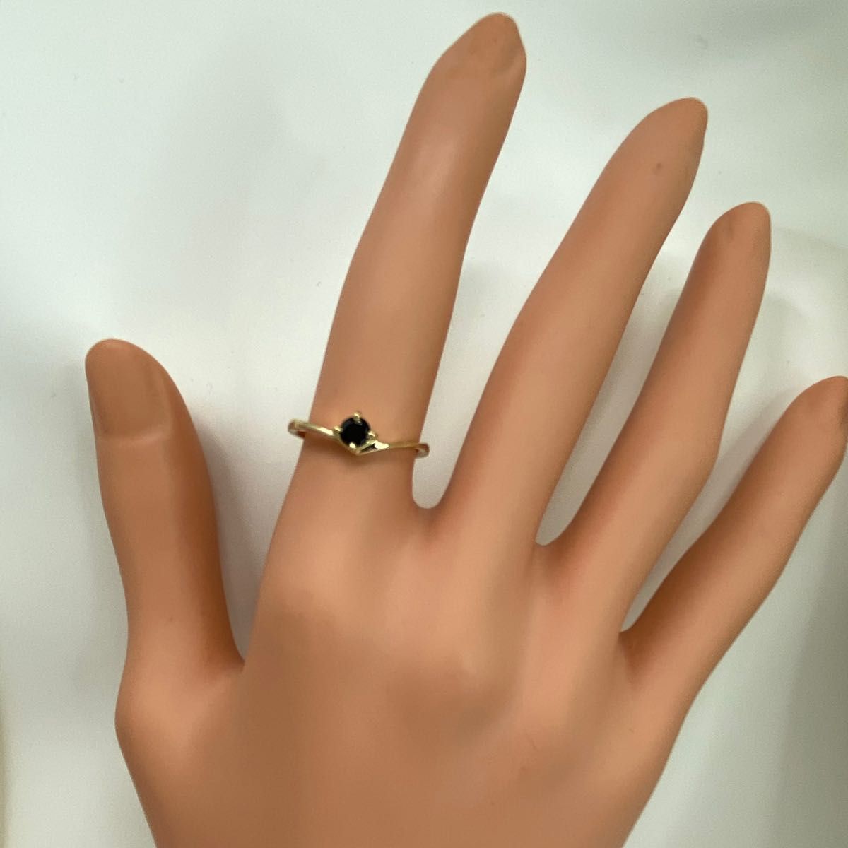 k18YG AU750 18金 天然ブラックダイヤモンド 0.28ct リング 10号 | www