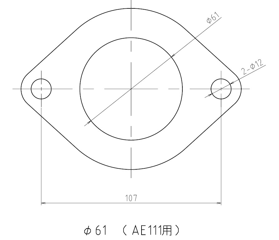 【補給部品】●Φ60用ガスケット1枚 ※弊社AE111触媒ストレートパイプ用 トヨタ、レビン、トレノ、カローラGT（G-AE11102）即納可の画像2