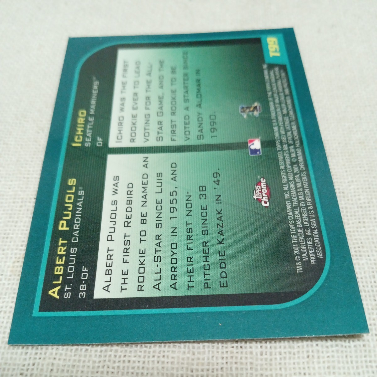 2001年ルーキーカード‼️】イチロー&プホルス/TOPPS CHROME | eyeshow.fr
