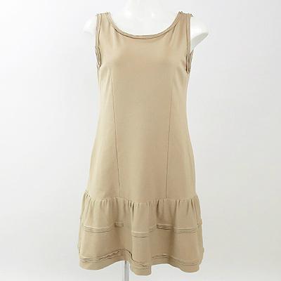 フォクシー ニューヨーク FOXEY ベージュ ノースリ ワンピース 40 ...