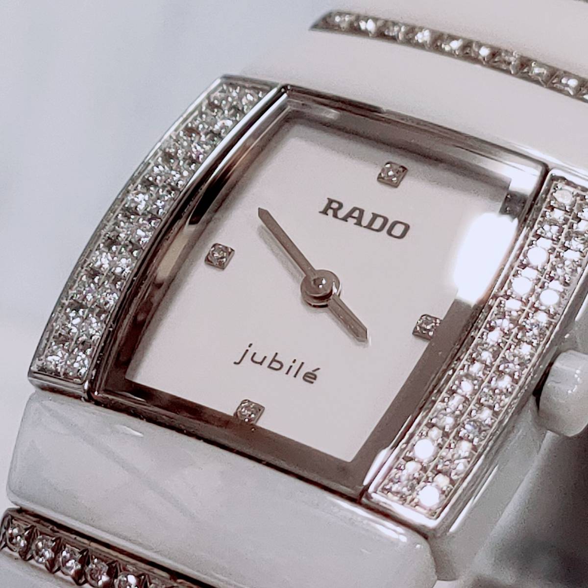 ラドー RADO シントラ ジュビリー SINTRA JUBILLIE ダイヤ ホワイト ハイテクセラミック 153．0633．3 腕時計 クォーツ 稼働品 【9575