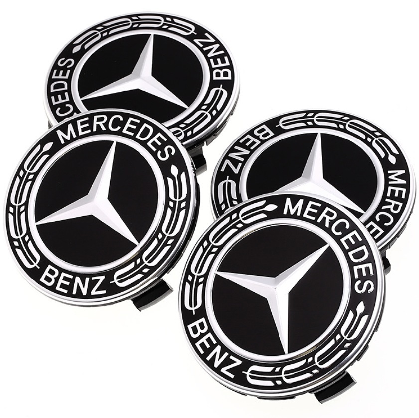 光沢黒 メルセデスベンツ ホイールセンターキャップローレルA 222 400 22 00 Mercedes-Benz Black Laurel Wreath AMG W204CLAGLAGLCGLEGLSの画像2