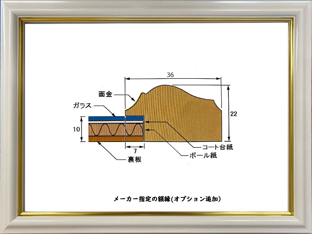 ジーグレー版画 吉岡浩太郎 インチ マット付 「福よ来い」_画像6