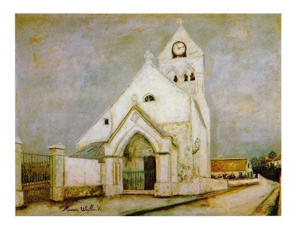 絵画 名画 複製画 フレーム 額縁付 モーリス・ユトリロ 「ドゥイユの
