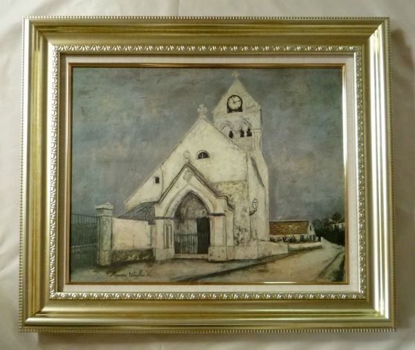 絵画 名画 複製画 フレーム 額縁付 モーリス・ユトリロ 「ドゥイユの