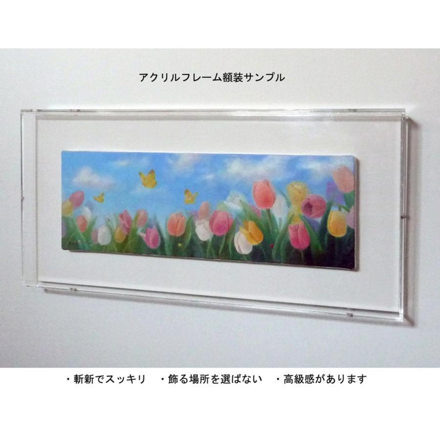 油彩画 洋画 (油絵額縁付きで納品対応可) SM 「コスモス畑」 大野純一_画像2