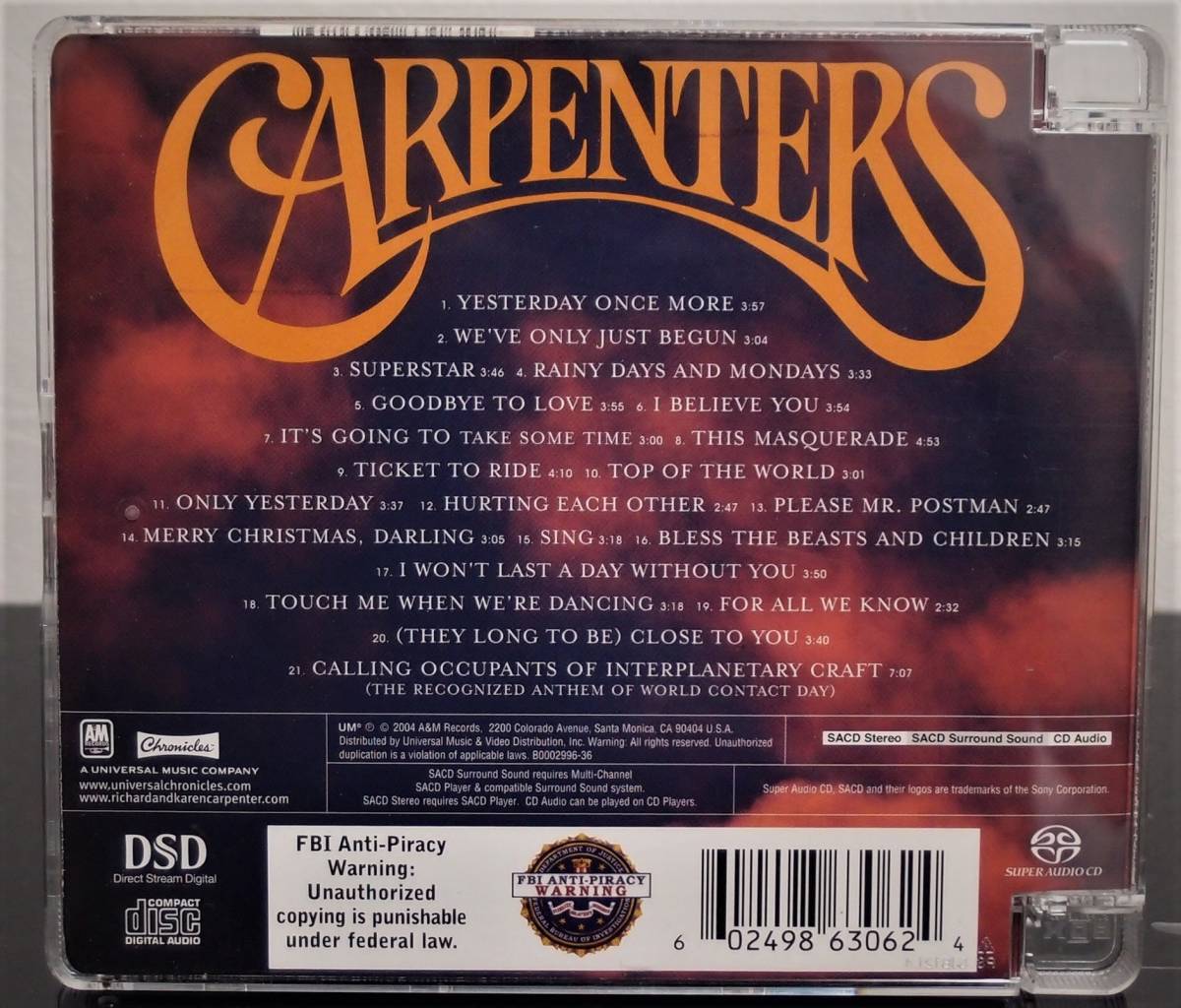 SACDハイブリッド盤★CARPENTERS SINGLES 1969-1981★カーペンターズ シングルズ 1969-1981