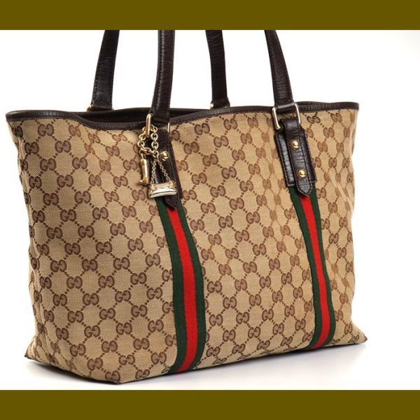 極美品】グッチGUCCI トートバッグGGキャンバス×レザーショルダー