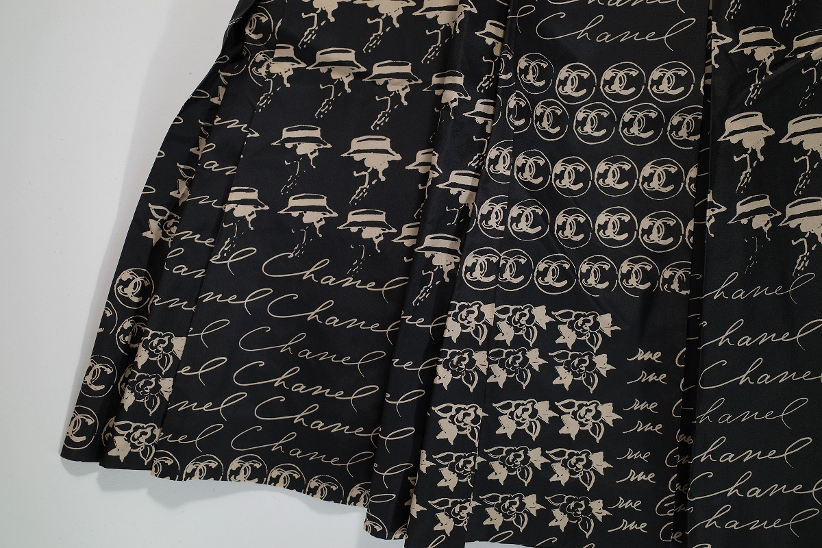 美品 CHANEL シャネル アイコン ココマーク プリント スカート サイズ