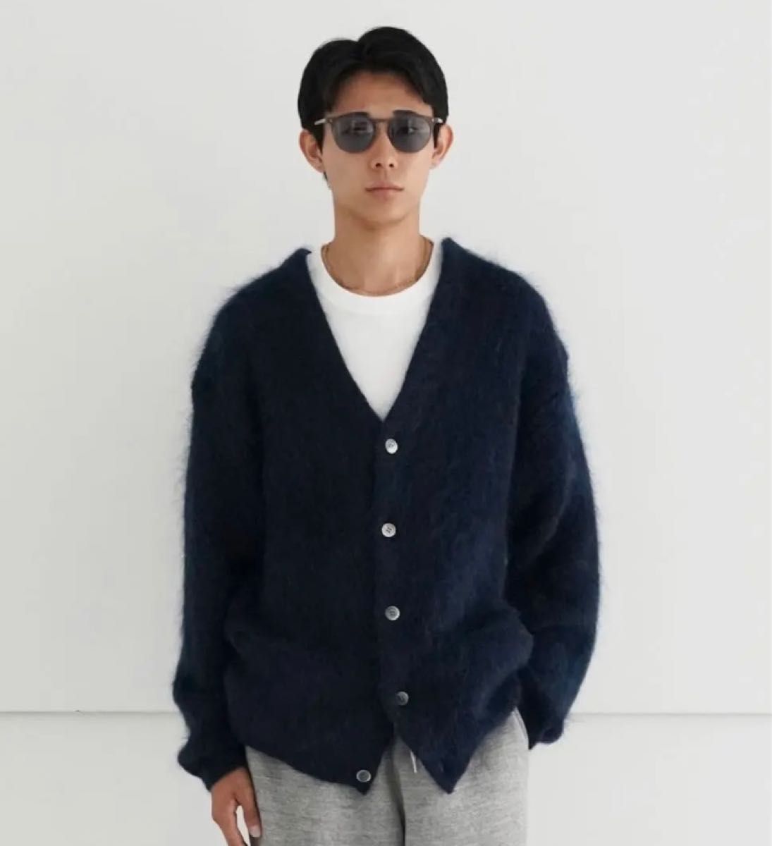 UNUSED (アンユーズド) Mohair knit cardigan サイズ3 NVY