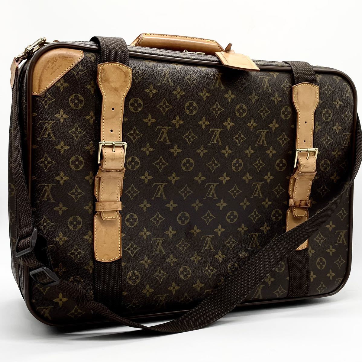 1円【超高級】LOUIS VUITTON サテライト モノグラム 2way ビジネスバッグ 旅行バッグ ヴィトン トートバッグ ショルダー ブラウン 男女兼用の画像1