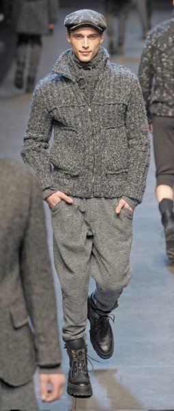 DOLCE&GABBANA アルパカ混 ジップアップ ミックス ニットジャケット