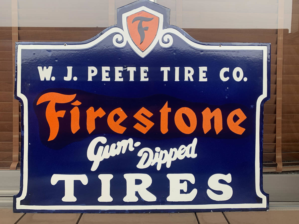 しています】 【1点限り】ファイヤーストーン 両面看板 Firestone