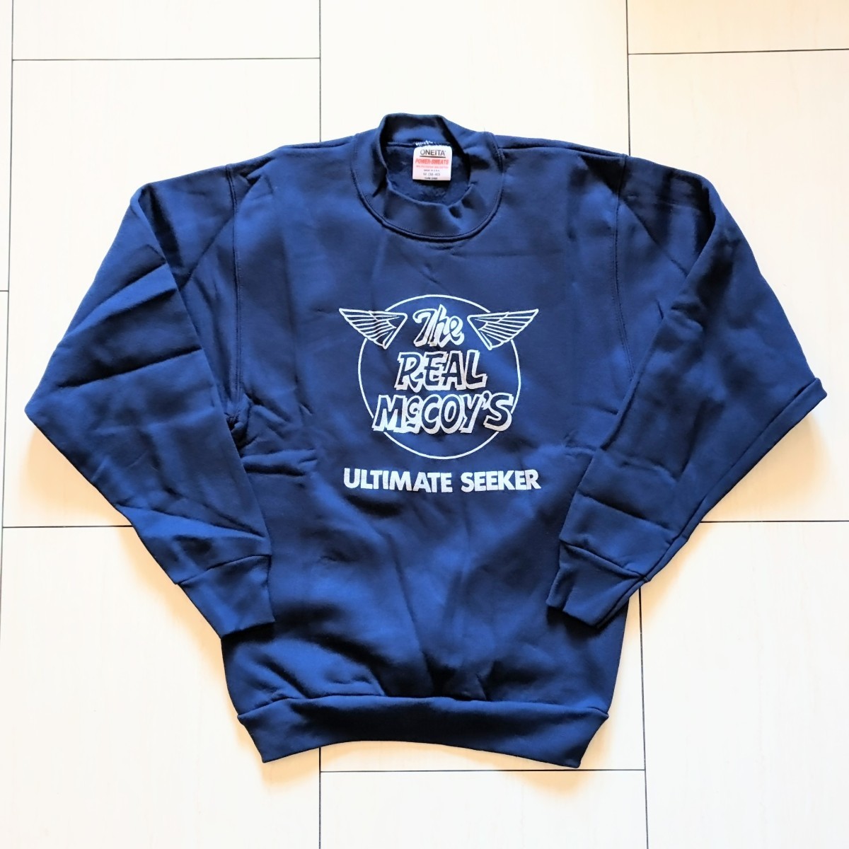 1994年製 THE REAL McCOY'S 旧リアルマッコイズ スウェット Navy M レアな ONEITA made in usaのボディ使用  デッドストック 新品未使用