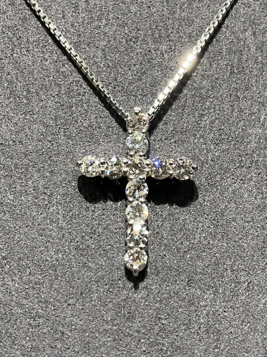 高品質✨D1.00CT ✨プラチナダイヤネックレス フラワーダイヤネックレス-