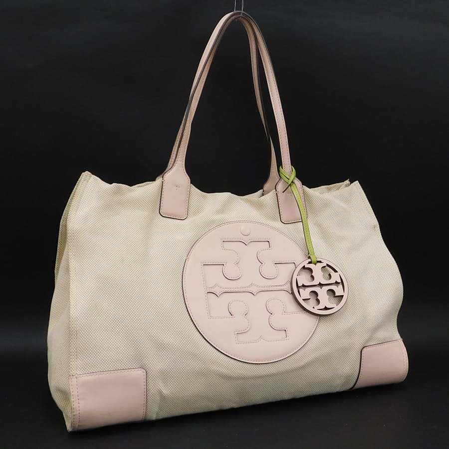 1円 □ 極美品 トリーバーチ トートバッグ ベージュ×ピンク系