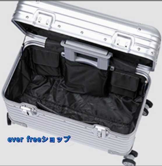 アルミスーツケース 22インチ シルバー 小型 アルミトランク 旅行用品 TSAロック キャリーケース キャリーバッグ_画像5