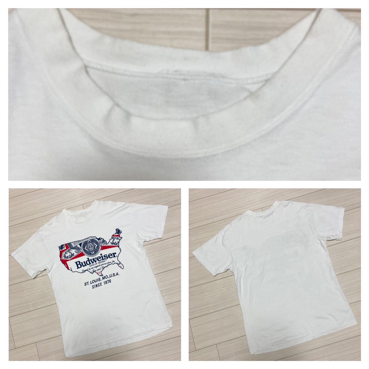 90s Vintage Budweiser バドワイザー 企業ロゴ Tシャツ M 白 90s Vintage Budweiser バドワイザー 企業ロゴ Tシャツ M 白
