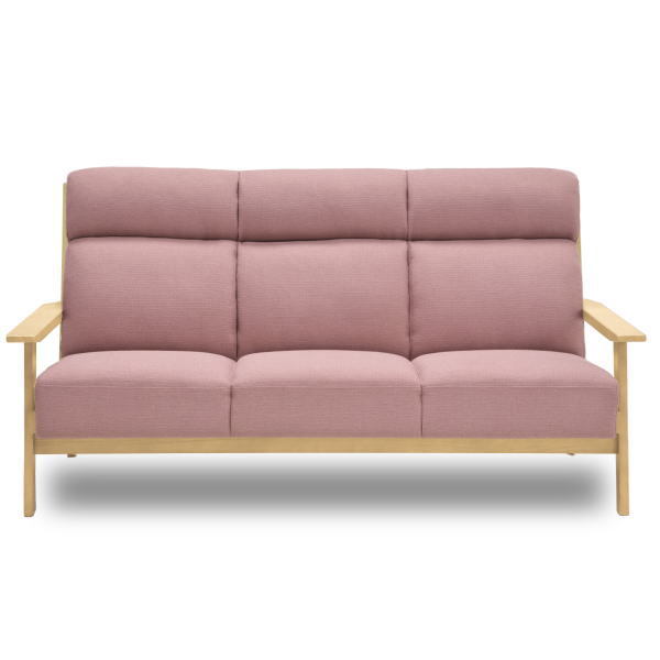 おしゃれ ベッド ソファ sofa 木製フレーム 3人掛けソファー ファブリック 送料無料 カーニー ピンク ナチュラル