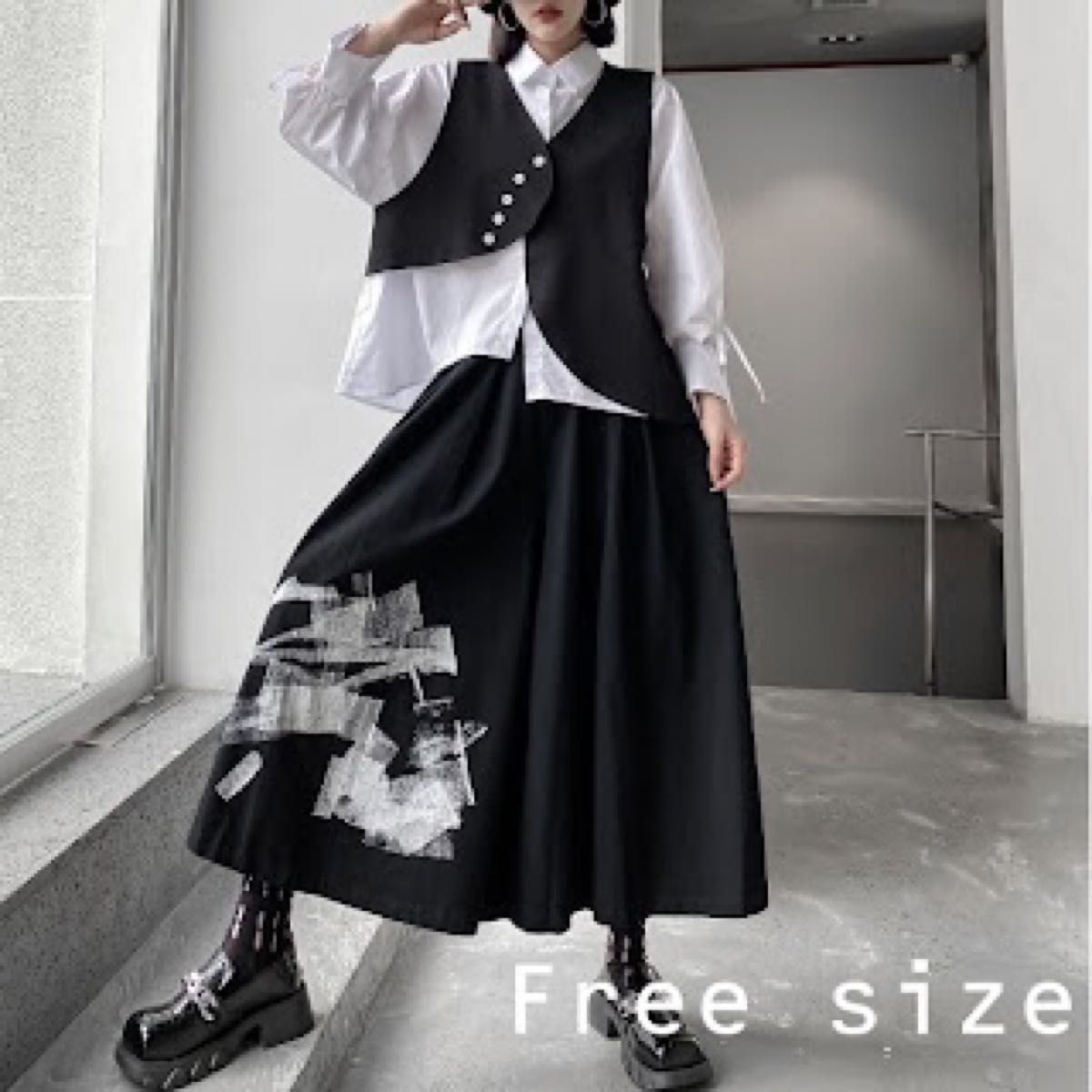 大人の上質 size -L/グレー系/gray系】Tops/Shirts◇BH82 モード CA ベスト MODE☆長袖ロングシャツ/ワンピース【13/women シアートップス レース ブラウス 病みかわ シアー Tシャツ 韓国 モード 黒
