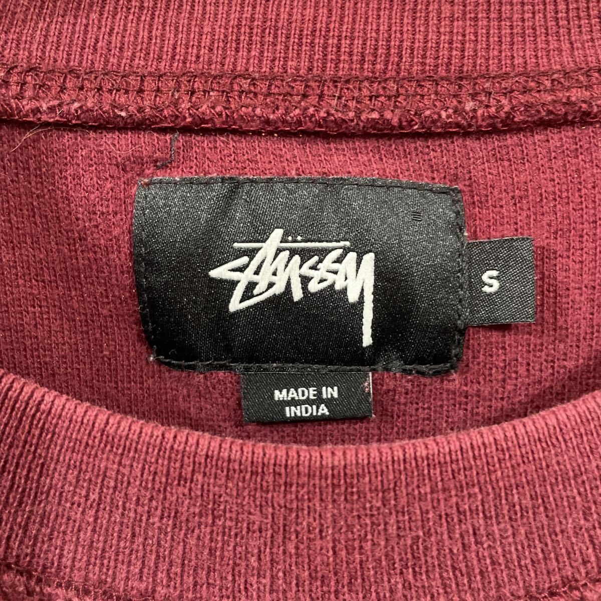 ステューシー STUSSY ビンテージ スウェット サイズS エンジ パイル切替ロゴ刺繍