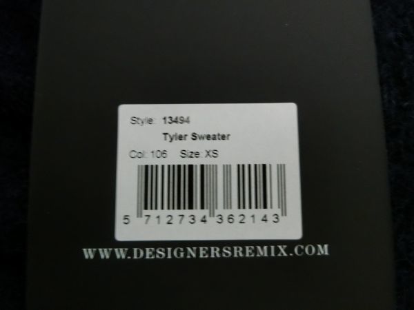 DESIGNERS REMIX Tyler Sweater テーラ セーター XS ネイビー #13494 デザイナーズリミックス_画像4