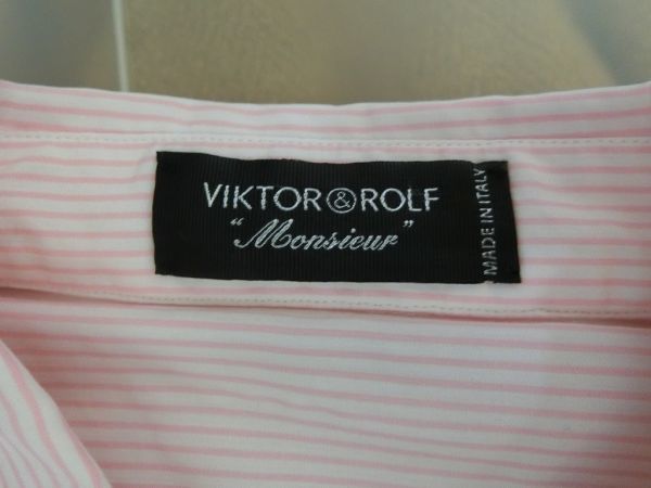 VIKTOR&ROLF シャツ ストライプ 半袖 46 ライトピンク #S42DL0153 ヴィクター&ロルフ_画像4