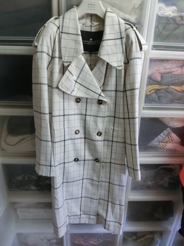 DESIGNERS REMIX Chelsea Button Trench Chelsea button trench coat 34 white #15064 designer's remix 