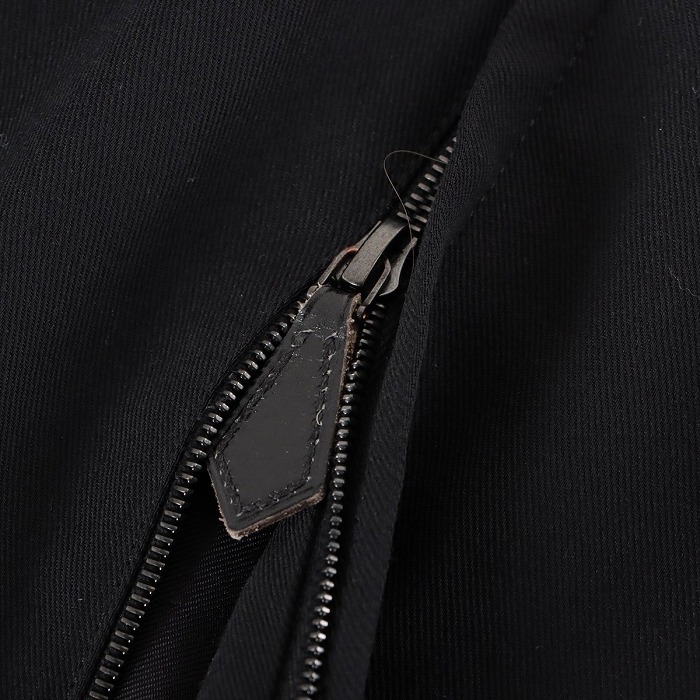  Hermes (HERMES) шерсть Zip выше юбка 42 черный одежда ( б/у )
