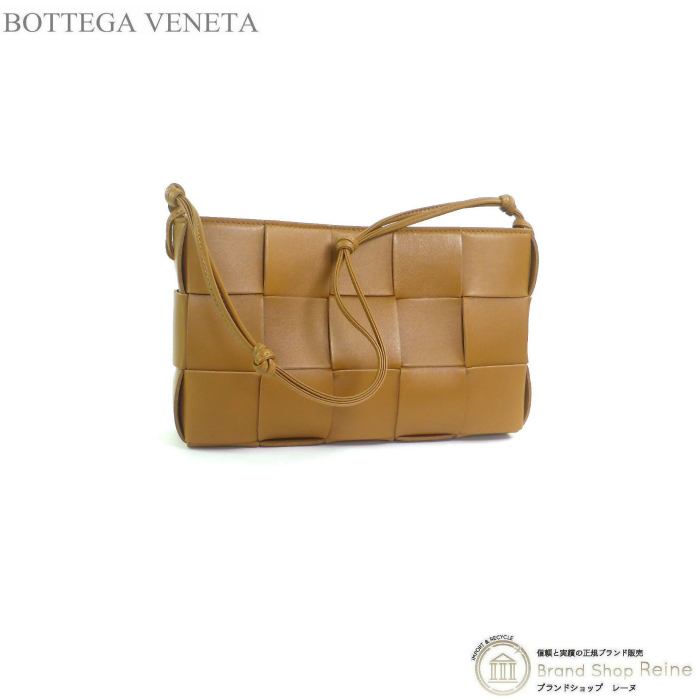 ボッテガ ヴェネタ （BOTTEGA VENETA） マキシイントレチャート カセット ストラップ ポーチ バッグ 730543 キャメル（新品）