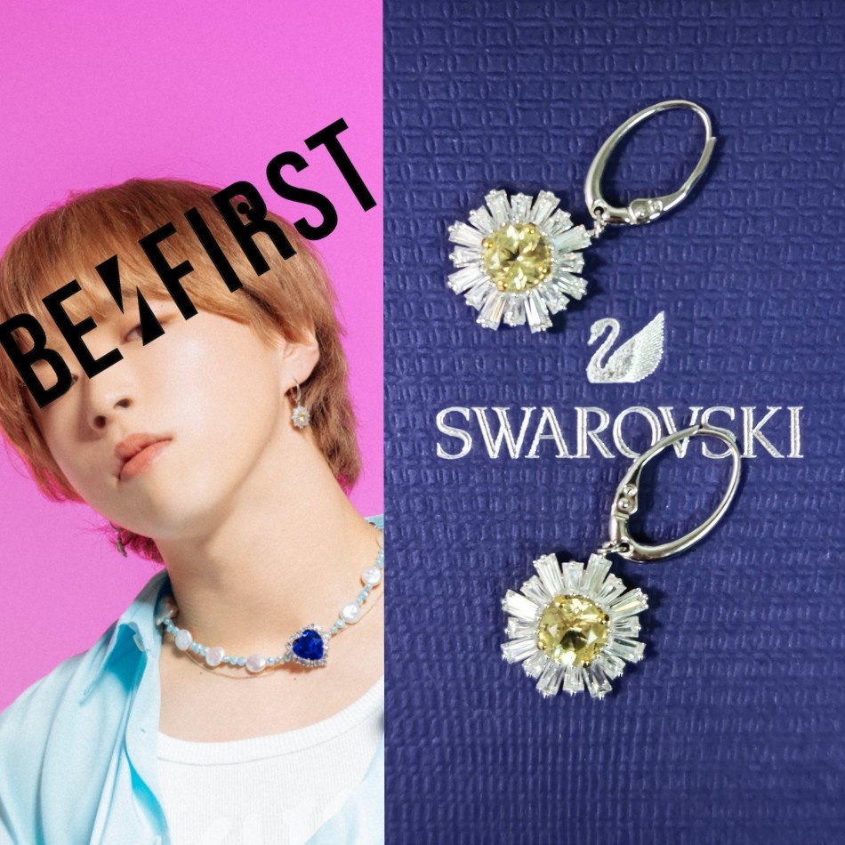 SWAROVSKIスワロフスキーSunshineサンシャインフープピアス-